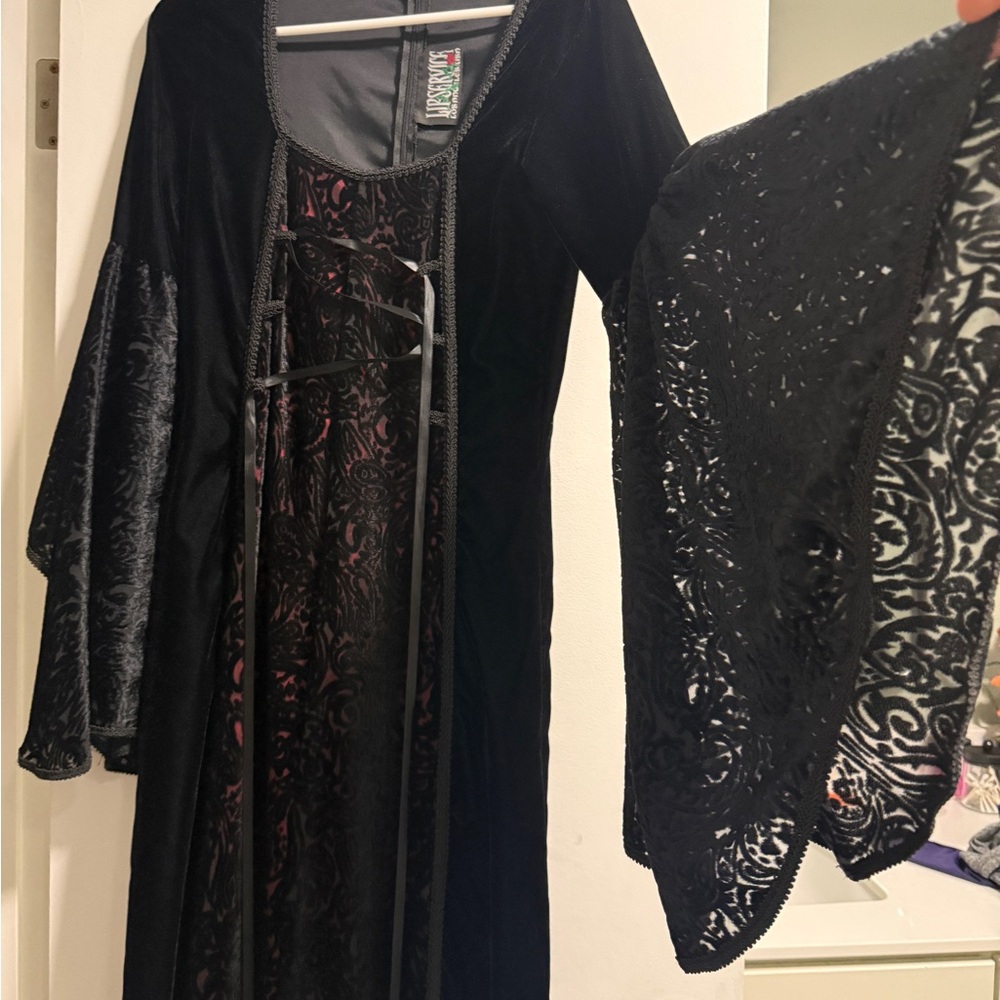 Vintage 90s Lip Service Goth Vamp Velvet Dress, Small